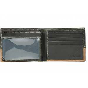 [全新3摺] Timberland Men's Hunter Color-Block Wallet - Black/Cognac